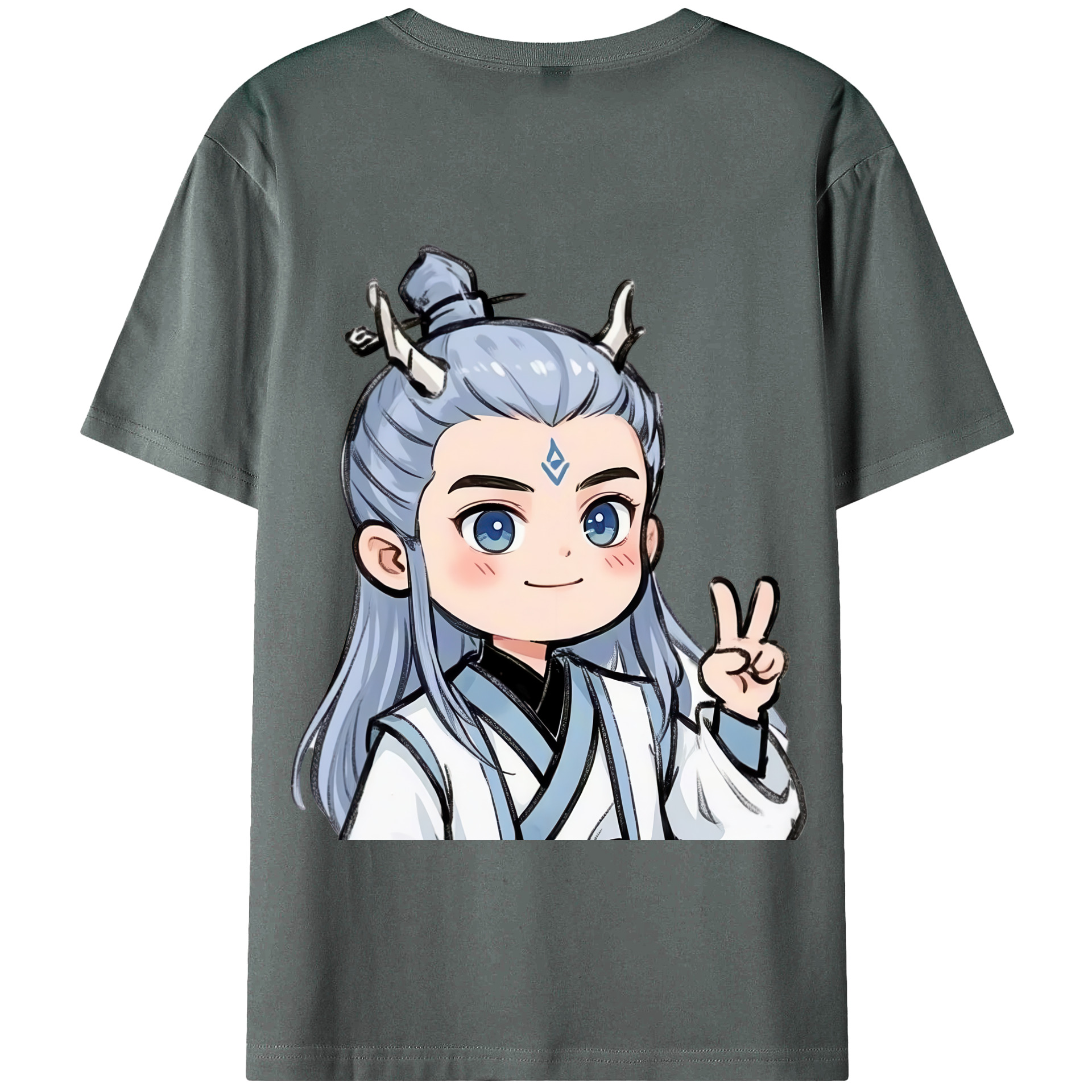 （画像用） Ne Zha 2 ナタ 魔童の大暴れ 綿100％半袖Tシャツ（背面プリント）